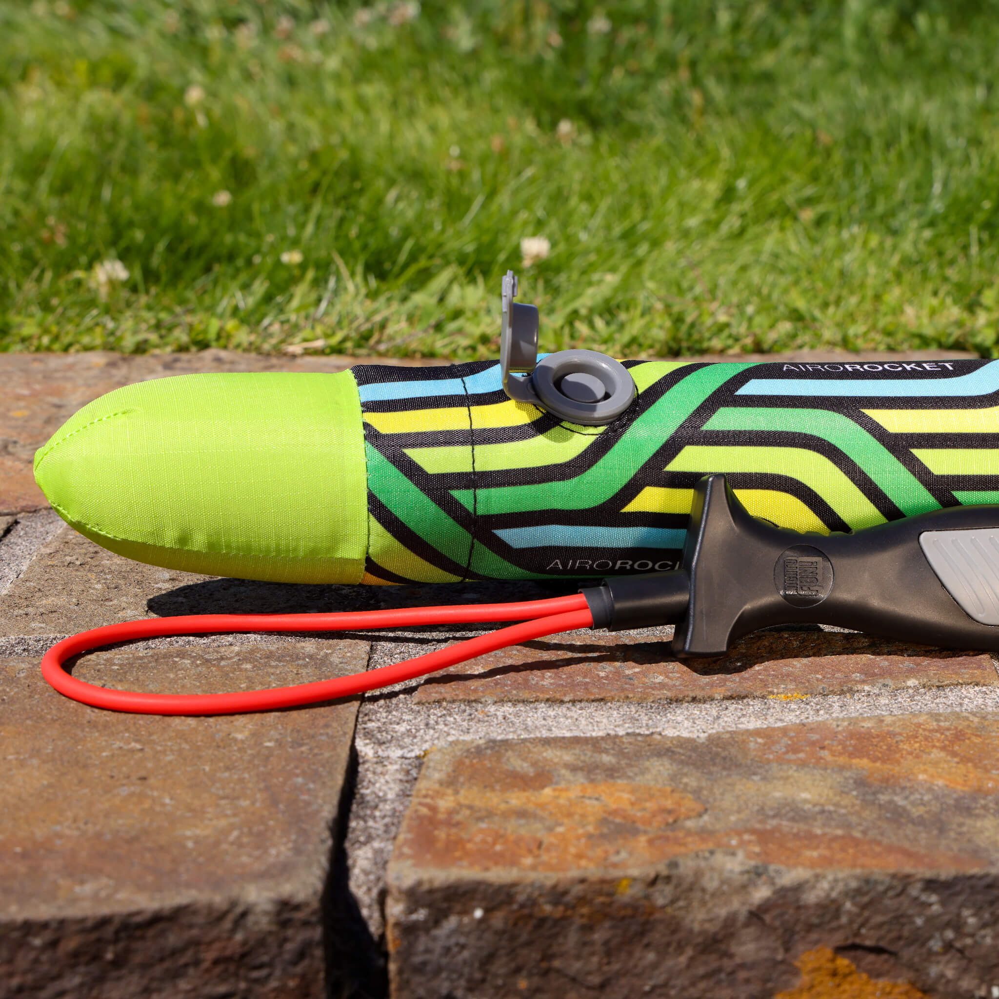 Lime Airo Rocket toy rocket with inflating valve by Mighty Fun!