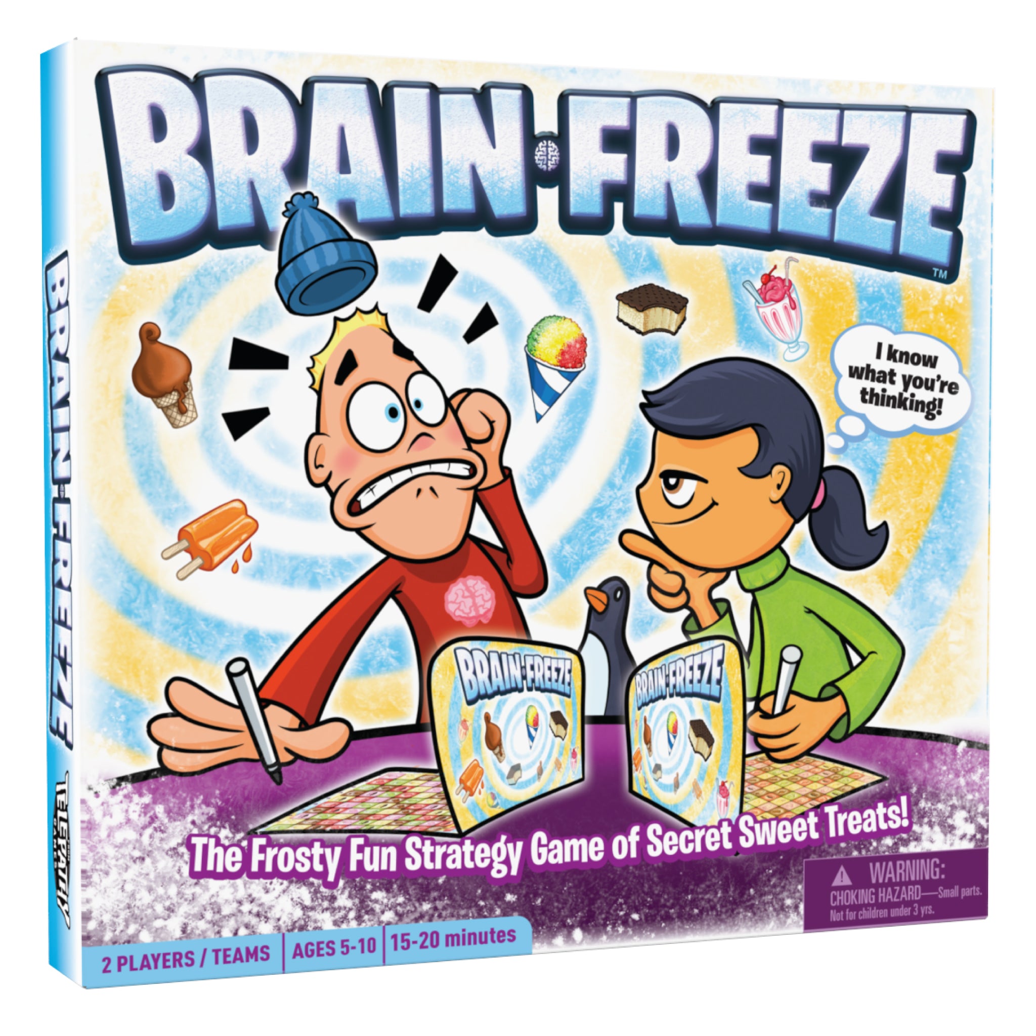 Brain Freeze Strategy board game for kids by Mighty Fun! Color Box, Ages 5 up
