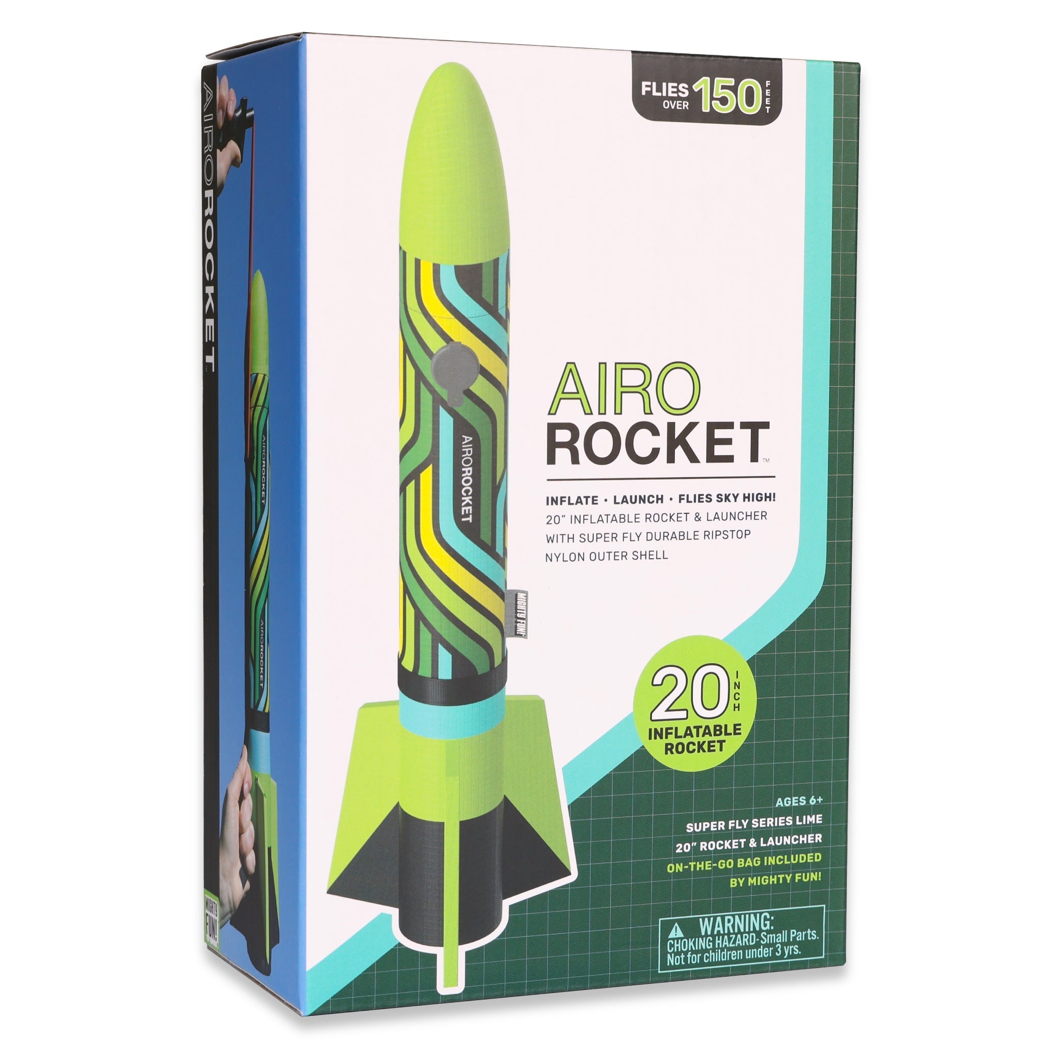 Lime Airo Rocket toy rocket kids gift box by Mighty Fun!