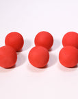 Red foam slingshot balls for Mischief Maker toy slingshot by Mighty Fun! 6 balls per pack.