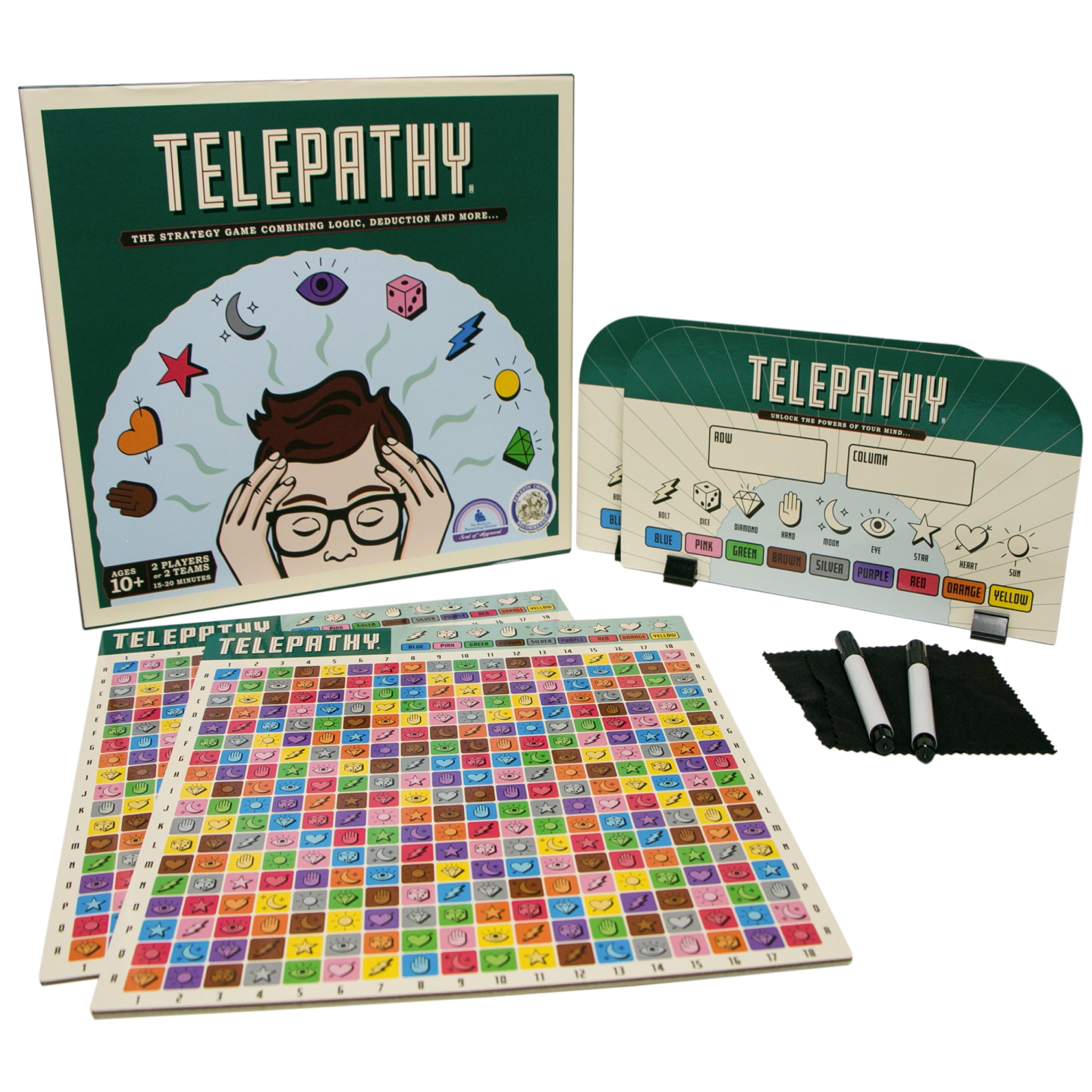 Telepathy Strategy board game for kids by Mighty Fun! Ages 10 up.