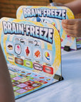 Brain Freeze Strategy board game for kids details. Game Board being used. For Ages 5 up by Mighty Fun!