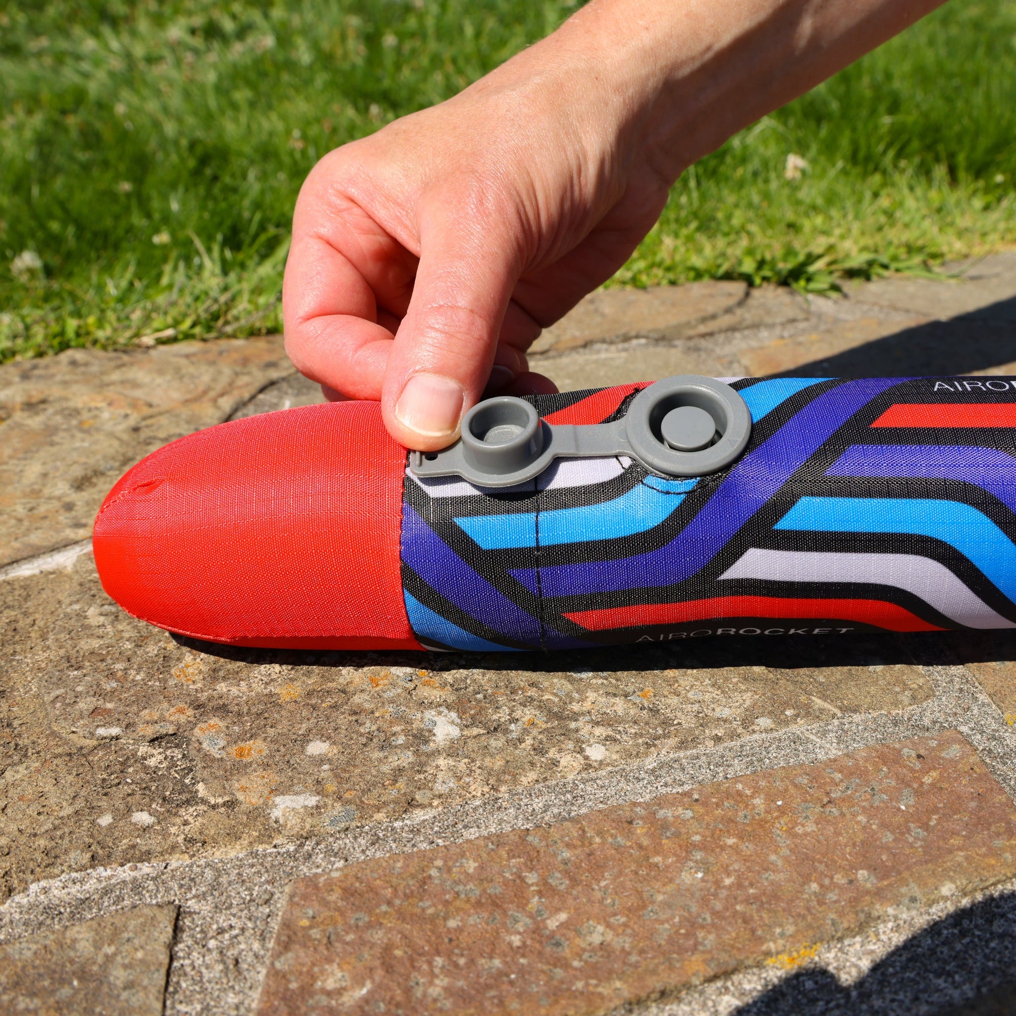 Red Airo Rocket toy rocket with inflating valve by Mighty Fun!