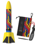 Yellow Airo Rocket toy rocket with hand launcher and storage bag by Mighty Fun!