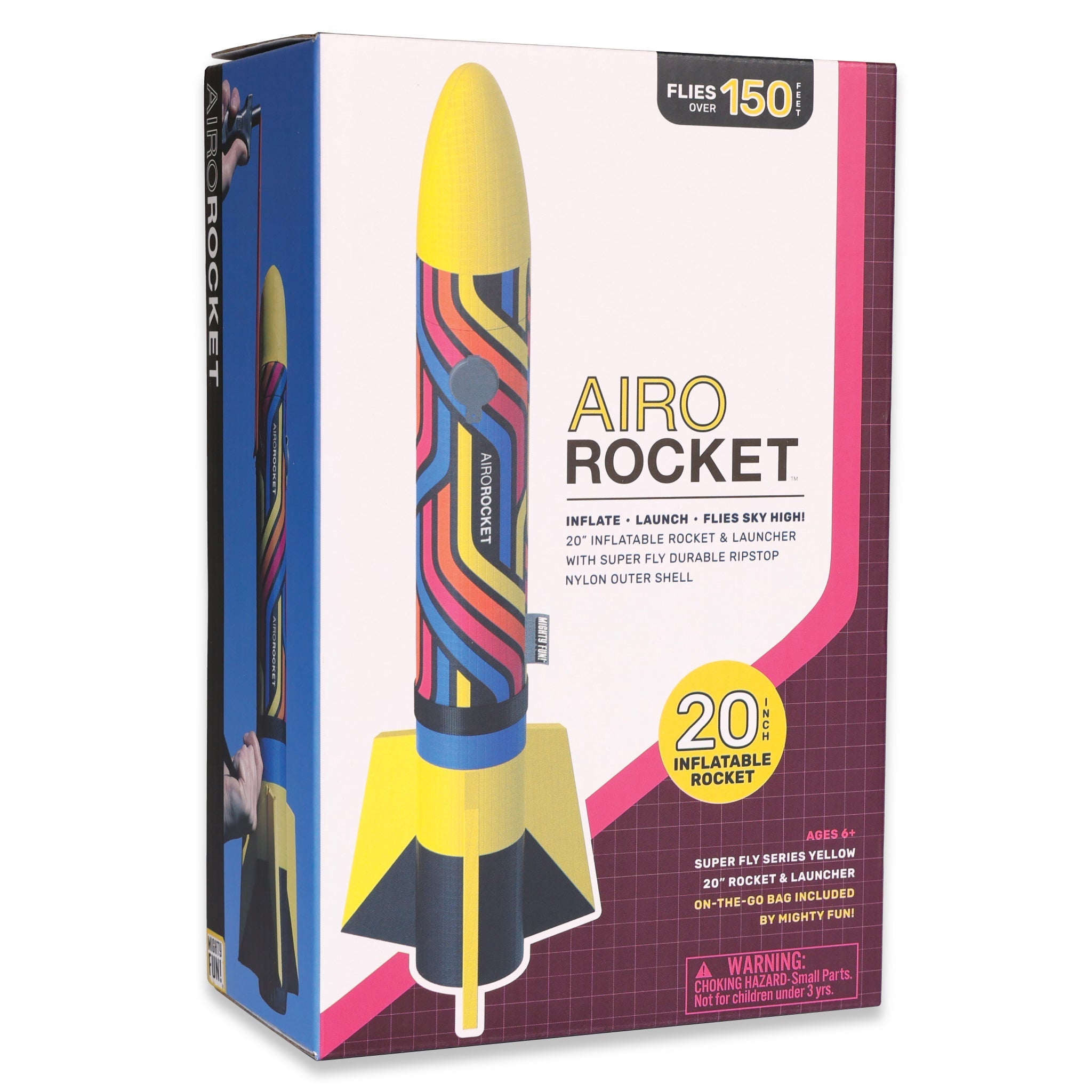 Yellow Airo Rocket toy rocket kids gift box by Mighty Fun!