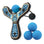Blue Monster toy slingshot with 4 soft foam balls. Mischief Maker by Mighty Fun!