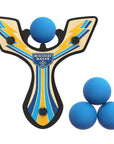 Blue Racing best slingshot with 4 soft foam balls. Mischief Maker by Mighty Fun!