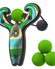 Green Surf’s Up toy slingshot with 4 soft foam balls. Mischief Maker by Mighty Fun! 
