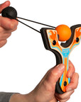 Orange Racing best slingshot being launched. Mischief Maker by Mighty Fun!