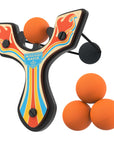 Orange Racing best slingshot with 4 soft foam balls. Mischief Maker by Mighty Fun!